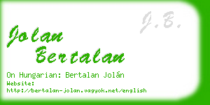 jolan bertalan business card